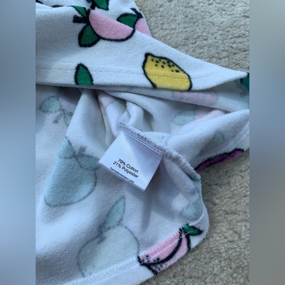 Hanna Andersson Size 130, 8, Fruit Print Toweling Hoodie Swim Cover Up - Picture 6 of 7
